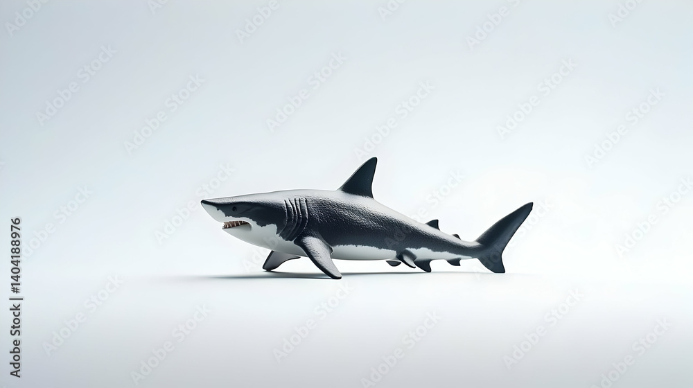 Fototapeta premium Pixel Art Shark Illustration On White Background