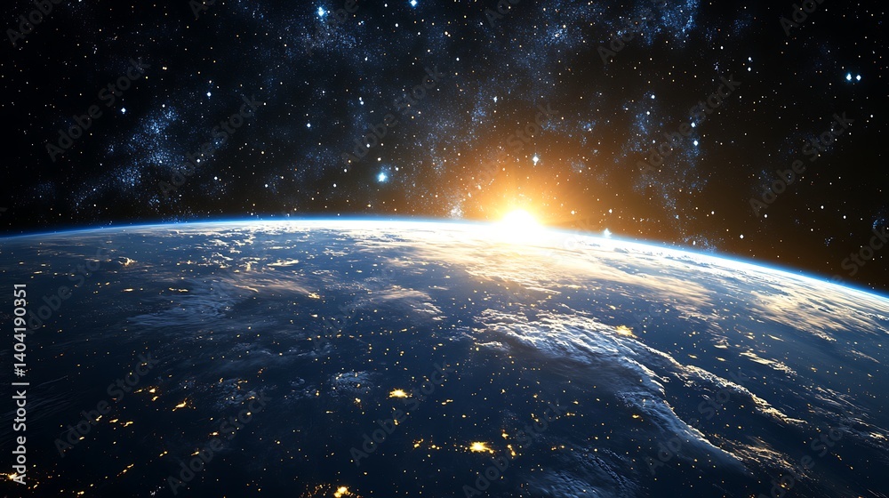 Fototapeta premium Majestic astronaut surrounded by bright nebula and glowing cosmic stars high resolution image