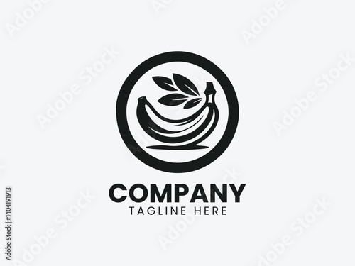 Banana Fruit Vector Logo Design, Fresh Ripe Banana Logo, Tropical Banana Bunch Logo