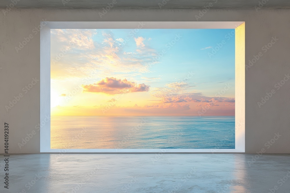 Fototapeta premium Empty room, ocean view