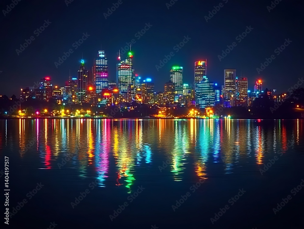 Fototapeta premium Sydney City Night Reflection