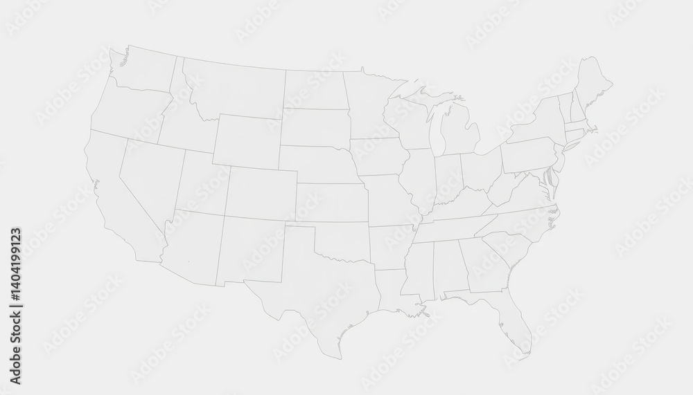 Obraz premium Dotted Map Of The United States On White Backgrounds