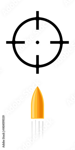 Vector bullets and target points. Flat design illustration. 