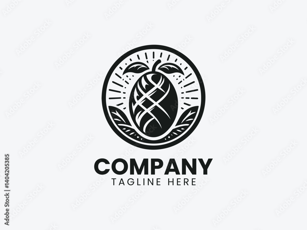 Fototapeta premium Fresh Juicy Mango Logo, Mango Fruit Vector Logo Design