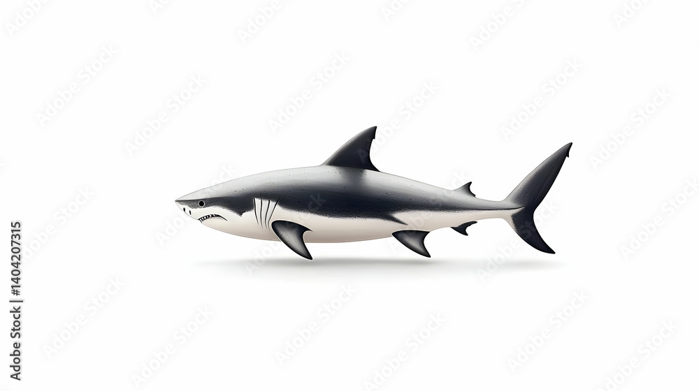 Fototapeta premium Pixelated Shark Illustration