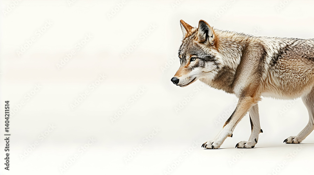 Naklejka premium Coyotes Side Profile Studio Shot