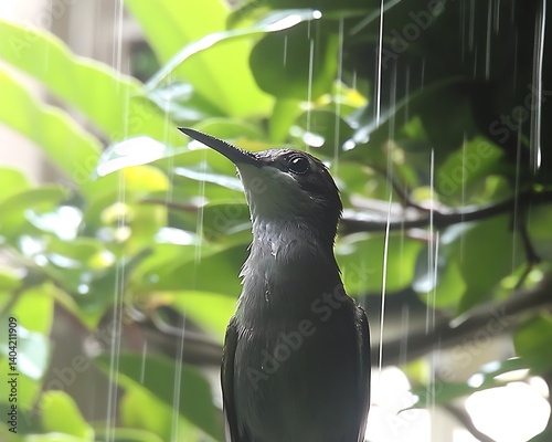 Bird in Rainforest Rain photo