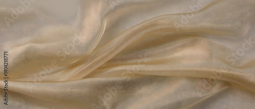 Elegant Beige Sheer Fabric Drape Texture Background
