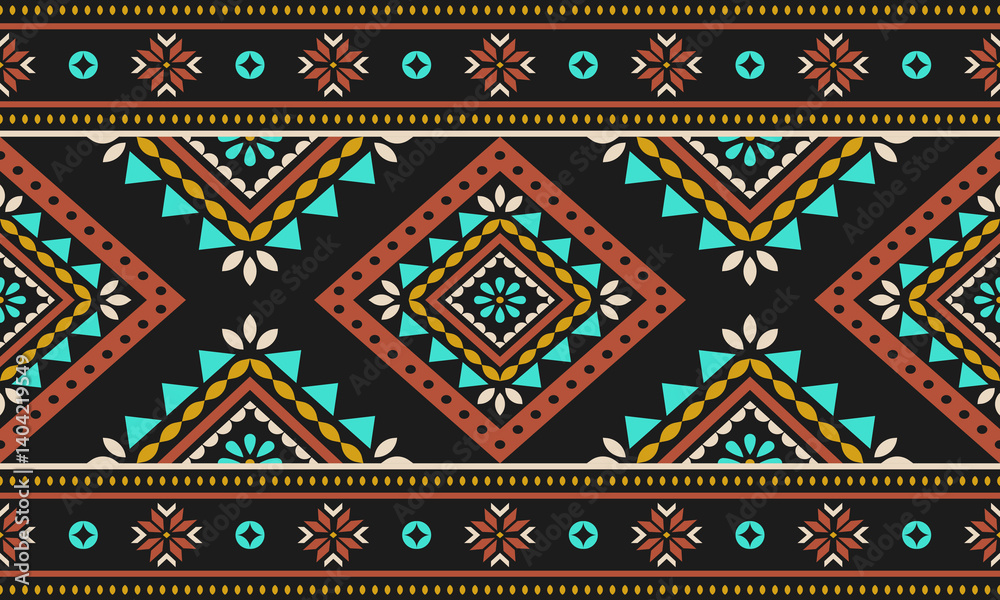 Southwest Native seamless pattern ethnic tribal Aztec geometric Navajo Native American fabric colorful design vector for textile print