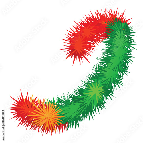 Christmas tinsel isolated on white background