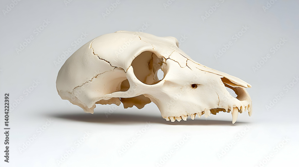 Animal Skull Profile Against White Background