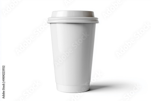 Wallpaper Mural White disposable cup standing upright on a clean surface with bright lighting Torontodigital.ca