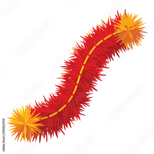 Christmas tinsel isolated on white background