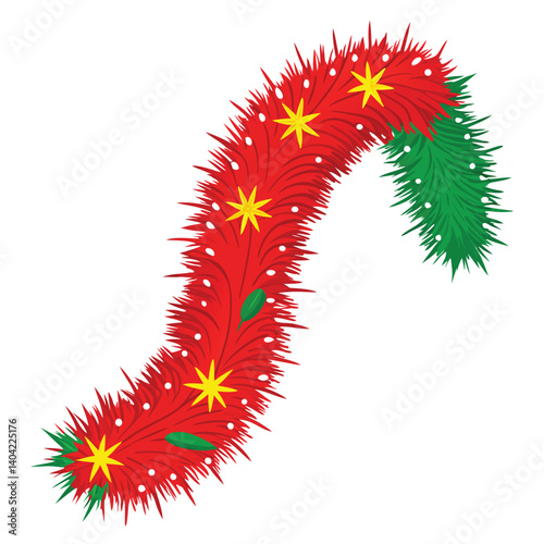 Christmas tinsel isolated on white background