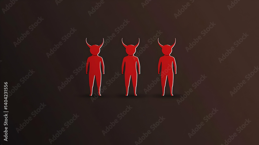 Three Pixel Art Demon Figures Against a Dark Gradient Background