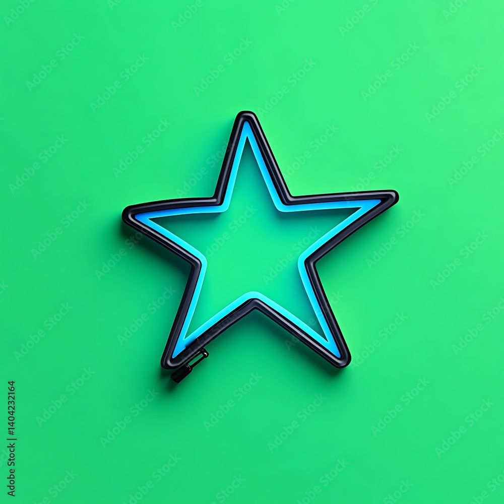 Obraz premium Blue Star Emoji with Glow