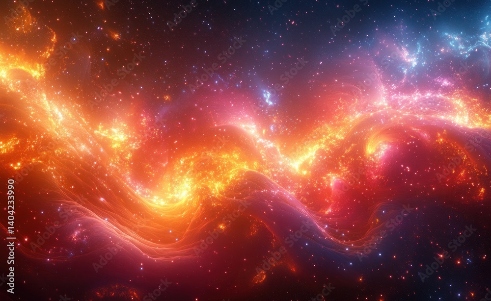 Fototapeta premium Cosmic Abstract Surrealism Galactic Light Energy Patterns