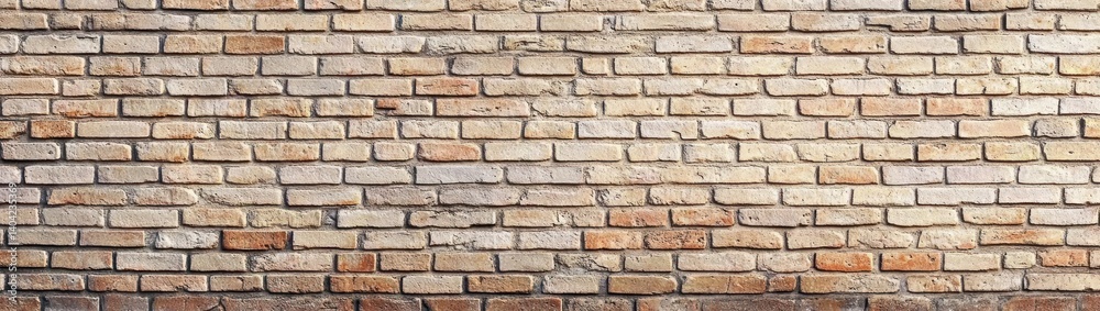Photorealistic Beige Brick Wall with Soft Natural Daylight in Rustic Vintage Style Photorealistic Beige Brick Wall with Soft Natural Daylight in Rustic Vintage Style
