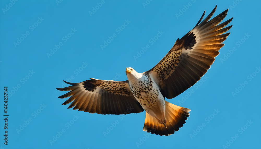 Obraz premium large bird flying through a blue sky