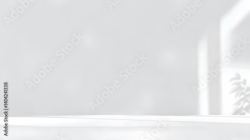 Wallpaper Mural A minimalist white studio room with soft shadows and light, designed for product display and presentation. This abstract white backdrop offers a clean and modern space, ideal for showcasing products Torontodigital.ca