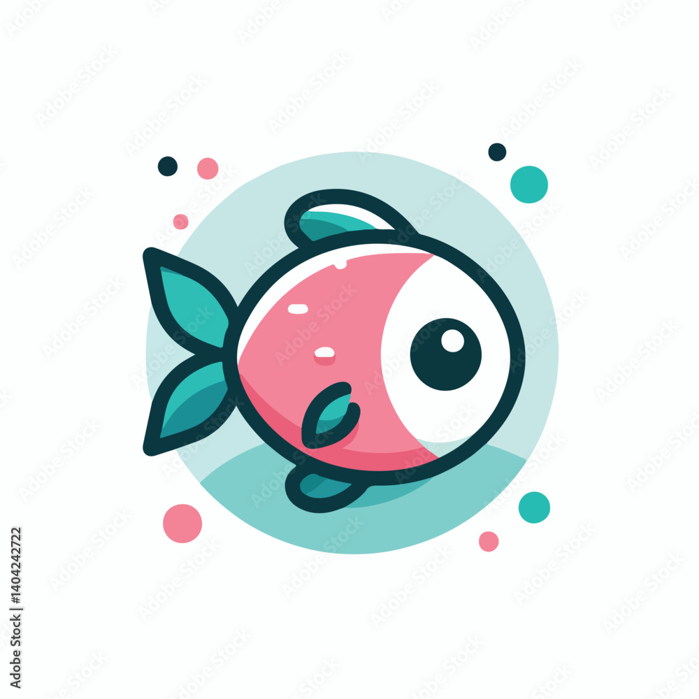 Obraz premium cute fish logo image vector