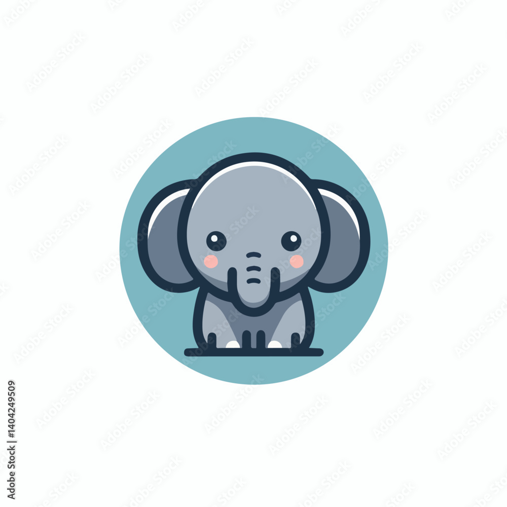 Fototapeta premium cute elephant logo vector image on white background