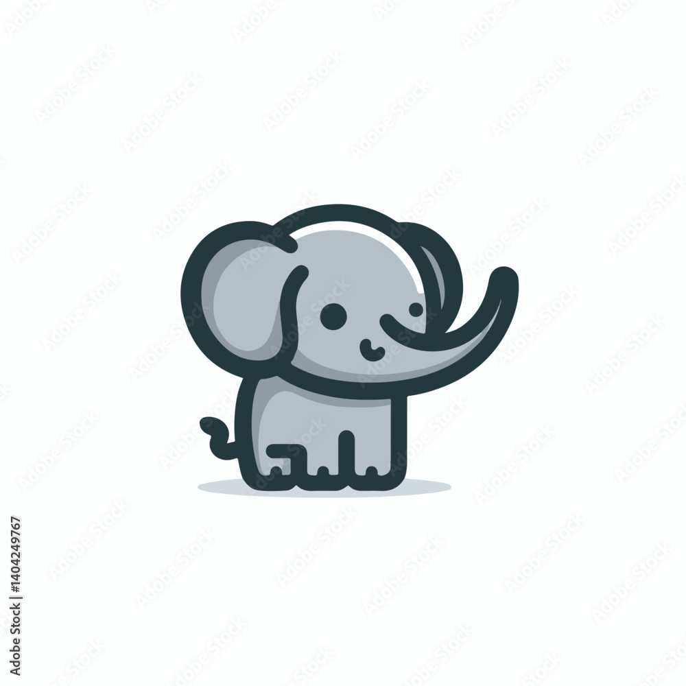 Fototapeta premium cute elephant logo vector image on white background
