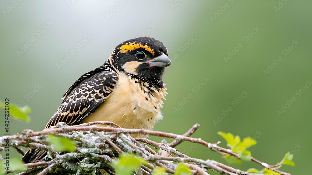 Small Spotted Bird Perched on a Branch