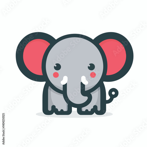cute elephant logo vector image on white background
