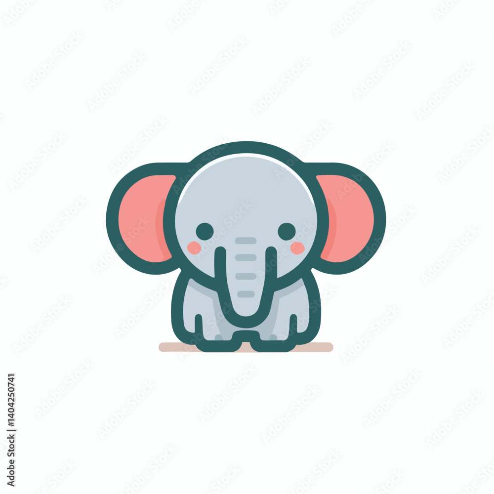 Fototapeta premium cute elephant logo vector image on white background