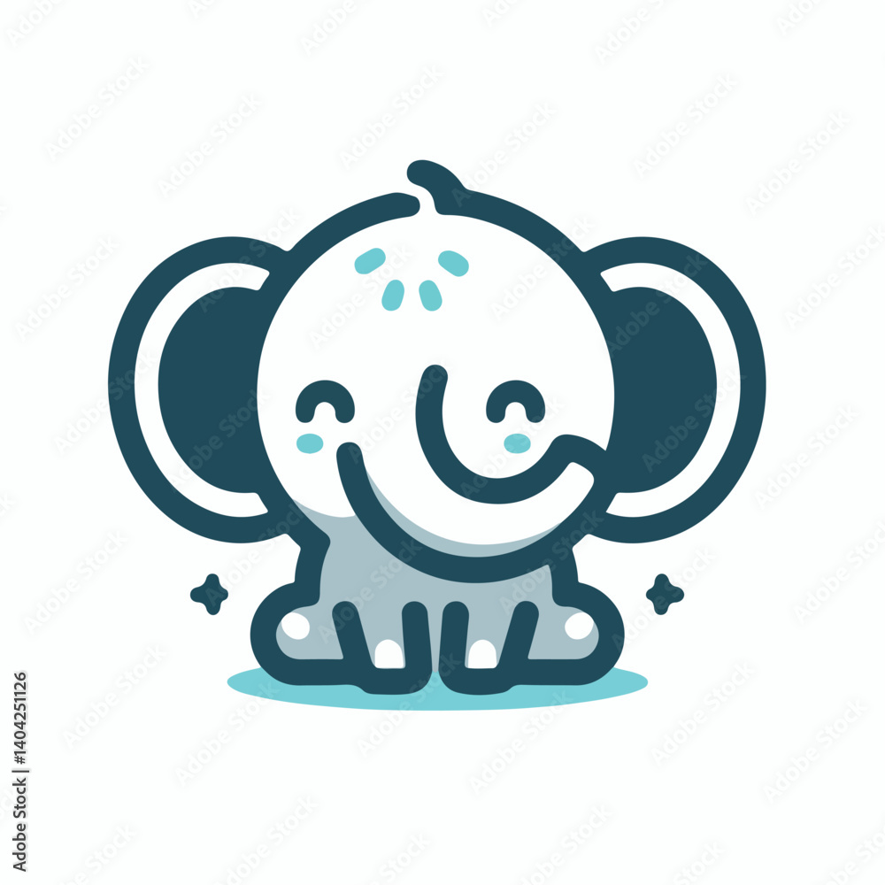 Obraz premium cute elephant logo vector image on white background