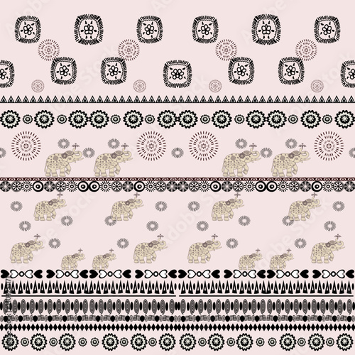 Hand drawn elephant pattern, great for baby girl kid pillow case with baby blankets.