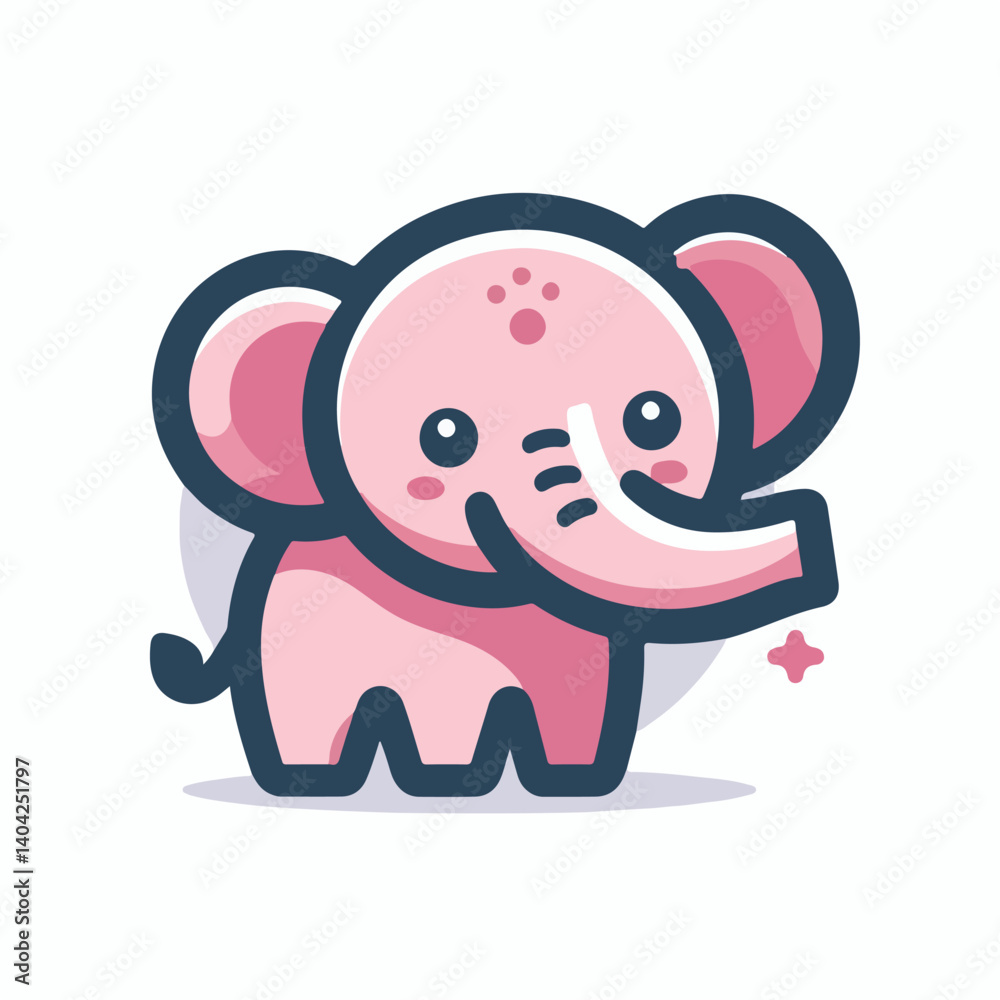 Obraz premium cute elephant logo vector image on white background