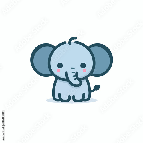 cute elephant logo vector image on white background