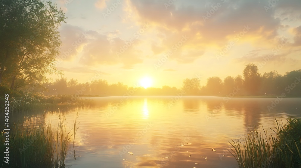 Fototapeta premium Sunrise over Calm Lake