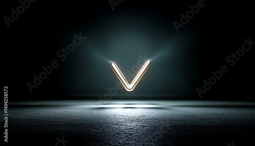 Glowing Letter V.
