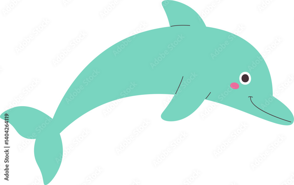 Obraz premium Playful Dolphin Cartoon