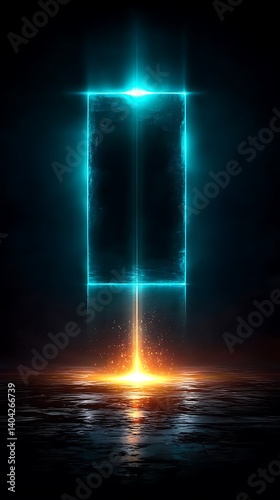 Glowing Portal Dark Night.