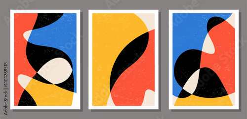 Trendy set of abstract creative minimal organic artistic compositions