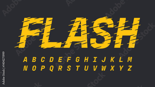 yellow italic speed effect isolated letters for logos