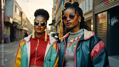 Back to the '90s Positive vibes: Two friends, Afro-American girls.