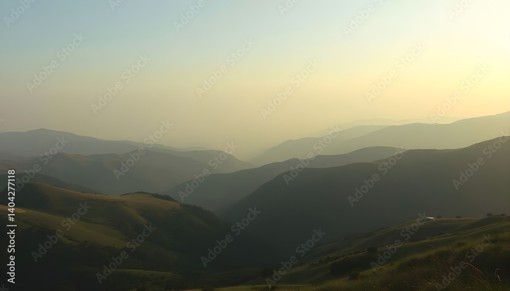 Fototapeta premium view of a valley with mountains in the background