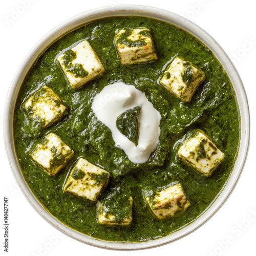 Palak Paneer Delight on transparent background