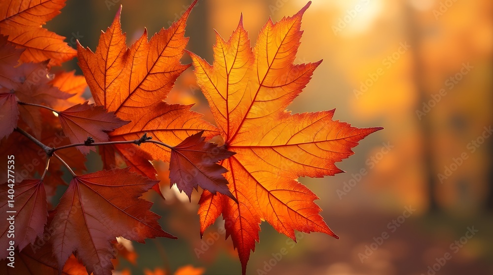 Autumn maple leaves glow with warm light. Vibrant fall foliage captures seasonal beauty. Ideal for nature, seasonal, and decorative use. Autumn maple leaves glow with warm light. Vibrant fall foliage captures seasonal beauty. Ideal for nature, seasonal, and decorative use.
