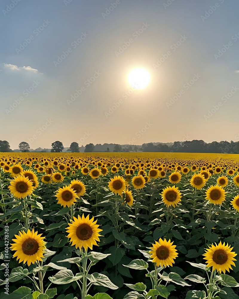 Fototapeta premium sunflower field in the morning