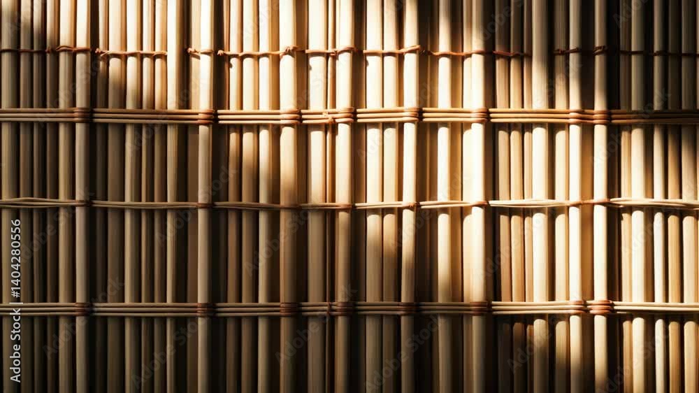 Striped wicker on a brown natural background.