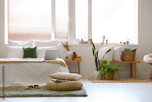 Interior of stylish bedroom...