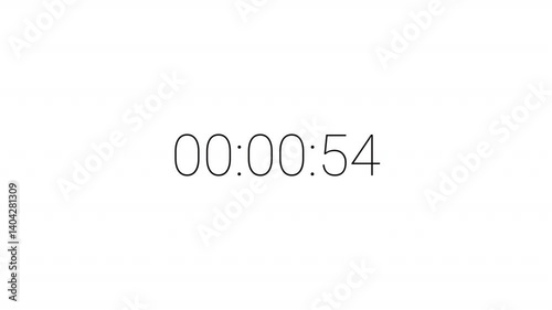 
                         Digital one minute countdown timer in one minute 1 min countdown,  timer animation in sixty seconds, Hour, Minute, Second. countdown video
