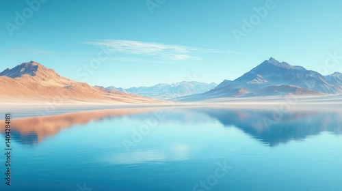 Wallpaper Mural Serene mountain lake reflecting a serene sky Torontodigital.ca