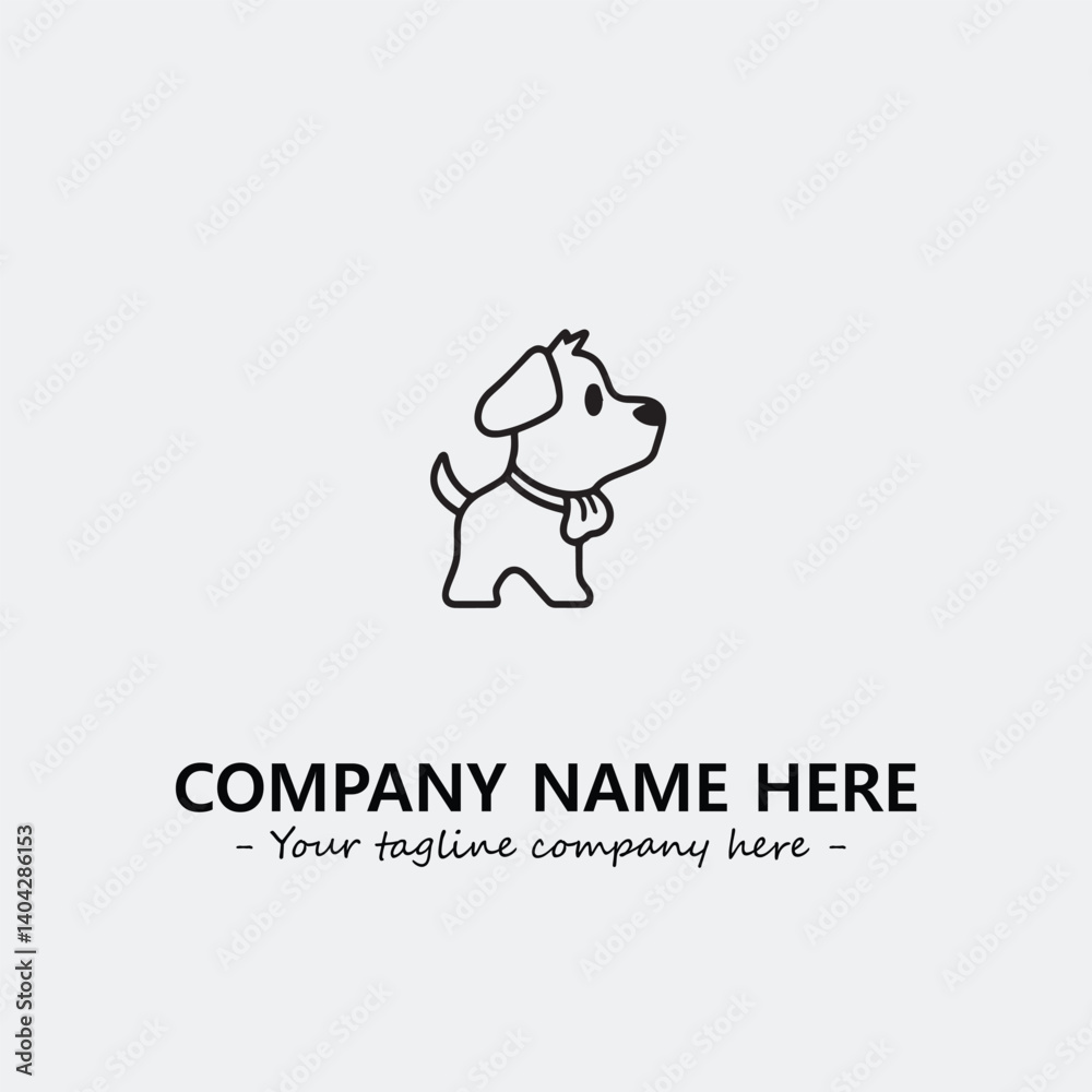 Obraz premium Dog illustration black and white for logo company vector image 